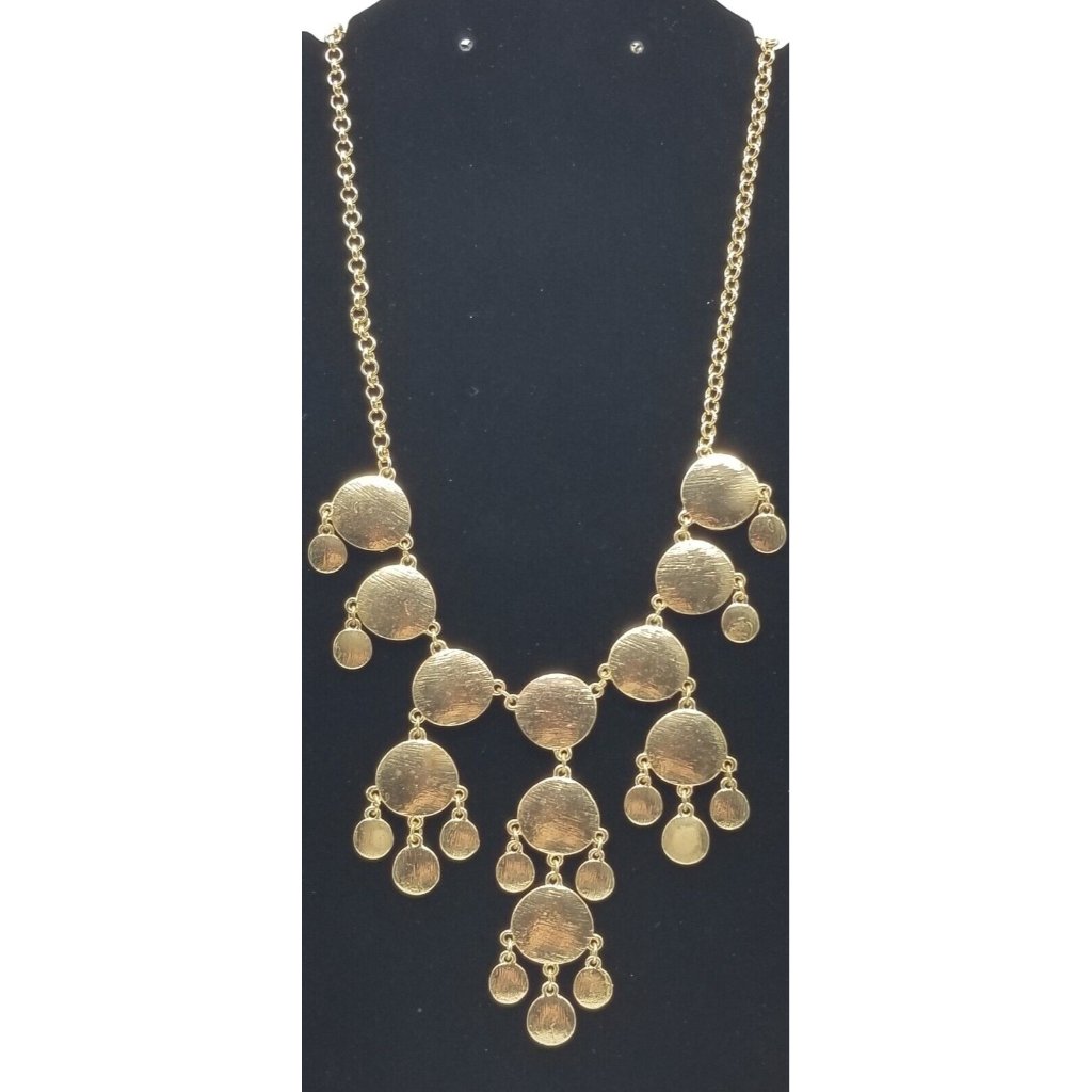 Bancroft Gold Tone Texture Statement Necklace 18$